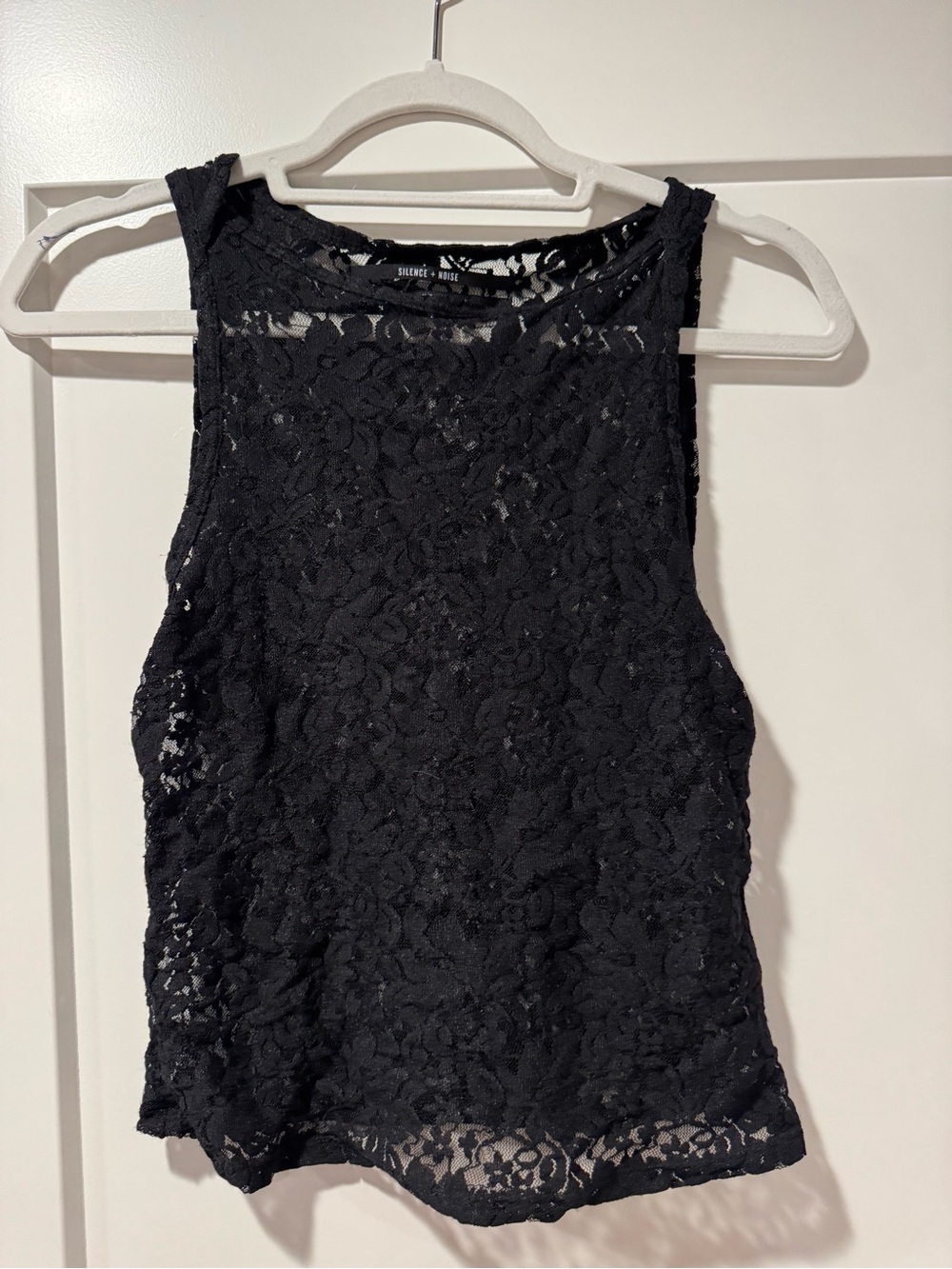 Urban Outfitters Black Lace High Neck Tank